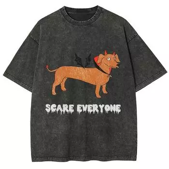 Летняя женская хлопковая футболка с принтом щенка и монограммой, свободный круглый вырез, короткий рукав, модный уличный топ для мужчин S