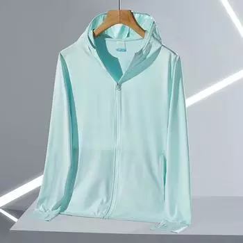 Летняя женская классная солнцезащитная одежда с капюшоном M белый