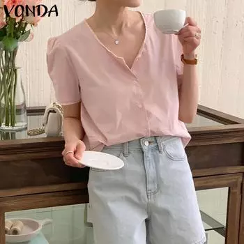 Летняя женская кружевная лоскутная блузка с круглым вырезом