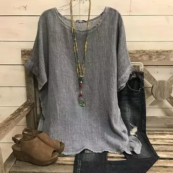 Летняя женская многоцветная однотонная простая блузка с круглым вырезом и короткими рукавами, модная повседневная футболка XXL чёрный