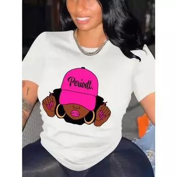 Летняя женская мода хлопковая футболка леди принт топы футболки повседневная Y2K O-образный вырез женская одежда с коротким рукавом Harajuku уличная одежда S