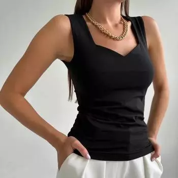 Летняя женская мода, однотонный обтягивающий топ с короткими рукавами, пуловер без рукавов с широкими рукавами, майка 56 белый