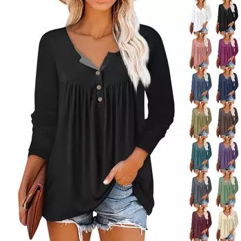 Летняя женская мода, повседневная блузка с круглым вырезом и рукавами 3/4, пуловер с принтом M фиолетовый