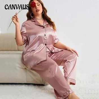 Летняя женская мода повседневная пижама комплект больших размеров свободные длинные брюки пижама домашняя одежда XL чёрный