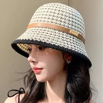 Летняя женская мода темпераментные панамы новые вязаные панамы с вырезами для женщин белый
