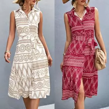 Летняя женская мода в этническом стиле, юбка, рубашка, воротник, без рукавов, однобортное длинное платье на шнуровке XL белый