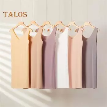 Летняя женская ночная рубашка, бесшовная, из ледяного шелка, тонкий, с V-образным вырезом, без рукавов, сплошной цвет, свободная, плюс размер, нижняя юбка, внутренний жилет, платье, ночная рубашка L белый