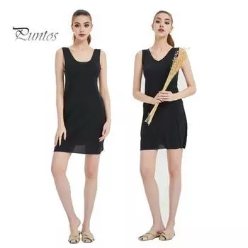 Летняя женская ночная рубашка, бесшовная, из ледяного шелка, тонкий, с V-образным вырезом, без рукавов, сплошной цвет, свободная, плюс размер, нижняя юбка, внутренний жилет, платье, ночная рубашка L белый