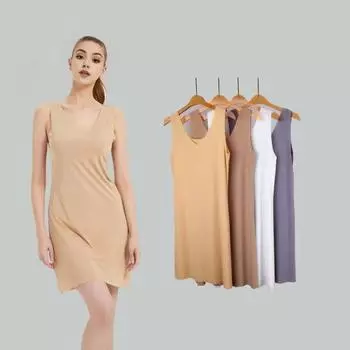 Летняя женская ночная рубашка, бесшовная, из ледяного шелка, тонкий, с V-образным вырезом, без рукавов, сплошной цвет, свободная, плюс размер, нижняя юбка, внутренний жилет, платье, ночная рубашка 2XL белый