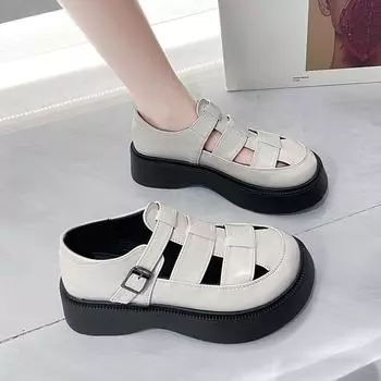 Летняя женская обувь, 2022 г., трендовые сандалии на платформе, удобные прогулочные пляжные сандалии на танкетке 35 чёрный