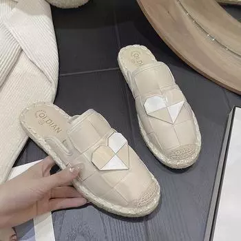 Летняя женская обувь 2022 года, модные высококачественные тапочки с сердечками на плоской подошве, женские повседневные шлепанцы 35 чёрный