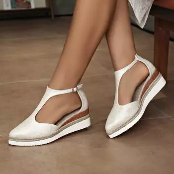 Летняя женская обувь 2024 года, модные однотонные женские сандалии большого размера Baotou, женские сандалии на плоской подошве с одной пряжкой в римском стиле 36