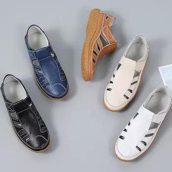 Летняя женская обувь больших размеров, дышащие сандалии с закрытым носком, повседневные спортивные сандалии 35 бежевый