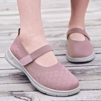 Летняя женская обувь Дышащая обувь для мам Мягкая подошва Ленивая обувь Прогулочная обувь Легкая обувь для пожилых людей Обувь Легкая 35 чёрный