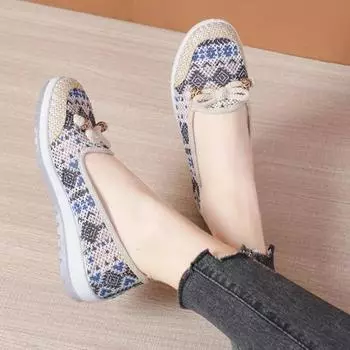 Летняя женская обувь, дышащие туфли на плоской подошве, повседневные женские лоферы с мягкой подошвой, нескользящая обувь без шнуровки 35 синий