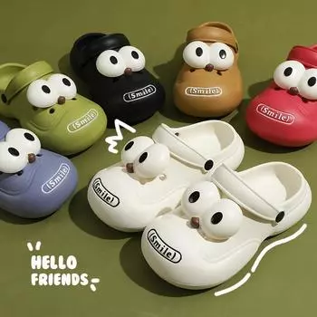 Летняя женская обувь EVA Baotou Hollow Out Slippers Cartoon Funny Soft Bottom Non Slip Sandals Home Casual Tables Bathroom Shoes 36-37 белый