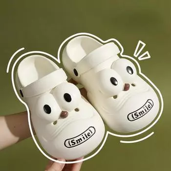 Летняя женская обувь EVA Baotou Hollow Out Slippers Cartoon Funny Soft Bottom Non Slip Sandals Home Casual Tables Bathroom Shoes 36-37 белый