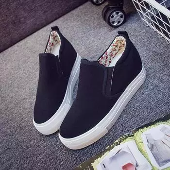 Летняя женская обувь на танкетке, парусиновые мокасины, женские принты, удобная повседневная обувь, женские кроссовки на платформе, мокасины, женские 34