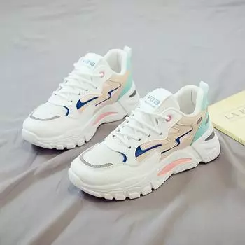 Летняя женская обувь, новые дышащие сетчатые туфли, детская корейская версия, универсальные маленькие белые туфли, спортивная обувь на платформе, повседневная обувь для папы 35