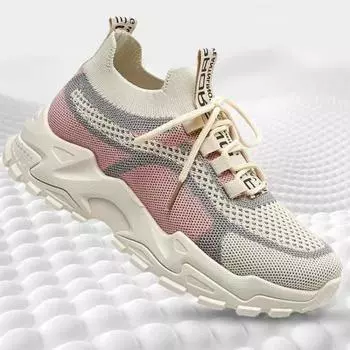 Летняя женская обувь, новый стиль, женская обувь для папы, трендовая женская обувь, летающая, тканая, дышащая, спортивная обувь 36