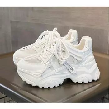 Летняя женская обувь Повседневная обувь Весенние кроссовки Платформа Женская обувь Теннисная Женская мода Толстая подошва 2025 Кроссовки 35 белый