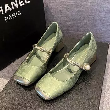 Летняя женская обувь с квадратным носком, модные туфли Мэри Джейн на низком каблуке, женская обувь на мягкой подошве с мелкой пряжкой, Zapatos De Mujer 34