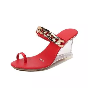 Летняя женская обувь с пряжкой, простые шлепанцы, прозрачные сандалии 34 белый