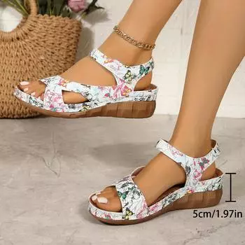 Летняя женская обувь Сандалии Элегантная прогулочная обувь Пляжная женская обувь Босоножки на танкетке Женские сандалии Нескользящая обувь Сандалии женские 36 чёрный