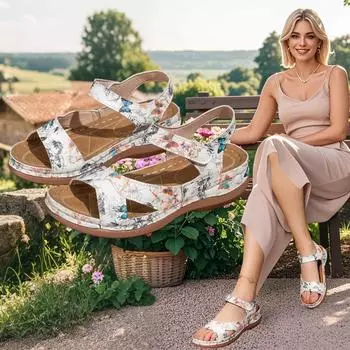 Летняя женская обувь Сандалии Элегантная прогулочная обувь Пляжная женская обувь Босоножки на танкетке Женские сандалии Нескользящая обувь Сандалии женские 36