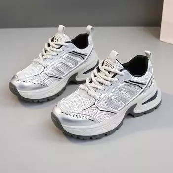 Летняя женская обувь в стиле ретро, сетчатые дышащие легкие кроссовки для женщин, повседневная спортивная обувь на платформе для бега, женская 35