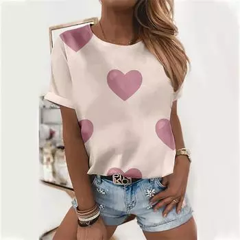 Летняя женская одежда Футболка женская с принтом Футболка большого размера Молодежная женская одежда Футболки с коротким рукавом с изображением животных Рубашки XS