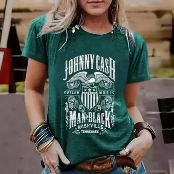 Летняя женская одежда с рисунком в виде орла из чистого хлопка с круглым вырезом и короткими рукавами, повседневные модные футболки для женщин S королевский синий