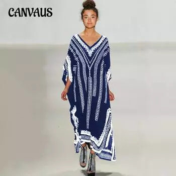 Летняя женская пляжная накидка больших размеров с принтом, свободное платье, солнцезащитный крем, накидка на бикини One Size чёрный