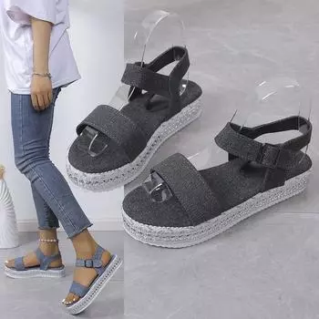 Летняя женская пляжная обувь, повседневные женские сандалии на открытом воздухе, модная женская обувь 36 чёрный