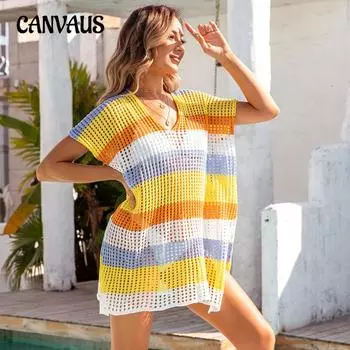 Летняя женская пляжная рубашка больших размеров с цветными блоками, свободное бикини, праздничная солнцезащитная одежда One Size чёрный