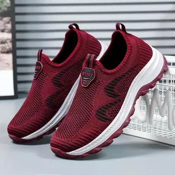 Летняя женская повседневная обувь, дышащая легкая противоскользящая спортивная обувь с сеткой 36