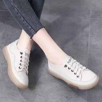 Летняя женская повседневная обувь, кожаные лоферы на мягкой подошве без шнуровки на плоской подошве, женские кроссовки, дышащие женские мокасины с отверстиями 35 бежевый