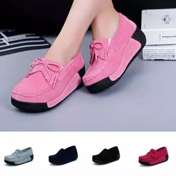 Летние женские лоферы из натуральной замши 37 розовый