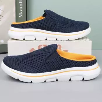 Летняя женская повседневная спортивная обувь 35–48, дышащие модные мужские полуслипоны большого размера 35 светло-серый/розовый