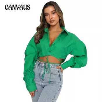 Летняя женская рубашка больших размеров с длинным рукавом, короткая свободная однотонная кардиган с завязкой на лацканах и одной пуговицей, городская повседневная модная рубашка S белый