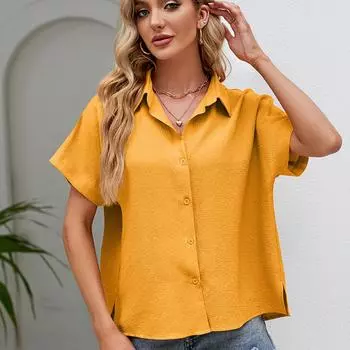 Летняя женская рубашка с v-образным вырезом, однотонная хлопково-льняная блузка, женский свободный дышащий топ S белый