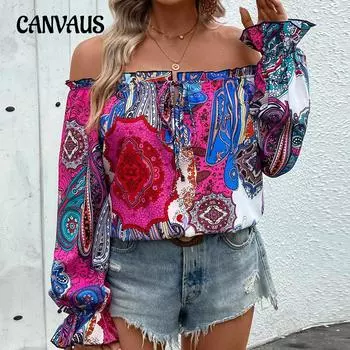 Летняя женская рубашка в винтажном литературном стиле с одним лацканом и оборкой, блузка с длинным рукавом S красный