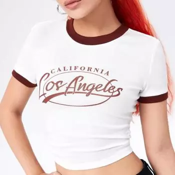 Летняя женская сексуальная футболка с пупочным ремнем и принтом букв Y2K S белый