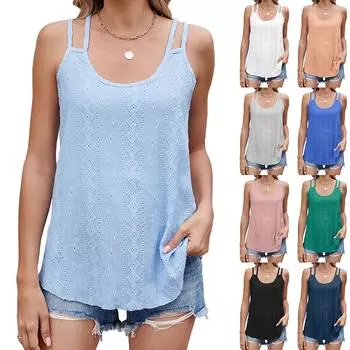 Летняя женская сексуальная повседневная однотонная майка с U-образным вырезом S белый