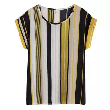 Летняя женская шифоновая рубашка с цветочным принтом и коротким рукавом, футболка большого размера