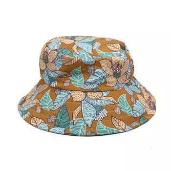 Летняя женская шляпа от солнца с защитой от ультрафиолета, широкополая шляпа с цветочным принтом для рыбалки на открытом воздухе, пляжа, верховой езды, садоводства, затенения лица One Size жёлтый