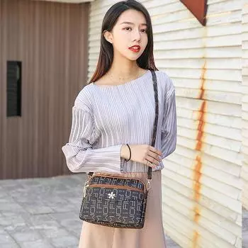Летняя женская сумка кроссбоди большой вместимости, модная многослойная одноплечевая сумка для женщин среднего возраста 26 *18 *7cm