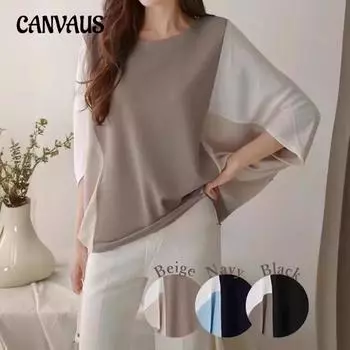 Летняя женская свободная футболка больших размеров с коротким рукавом и круглым вырезом с цветными блоками и рукавами «летучая мышь» L