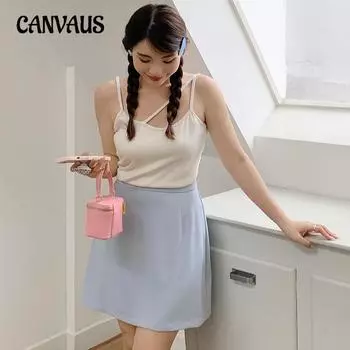 Летняя женская юбка больших размеров, однотонная, простая эластичная юбка трапециевидной формы с высокой талией и половиной тела XL чёрный