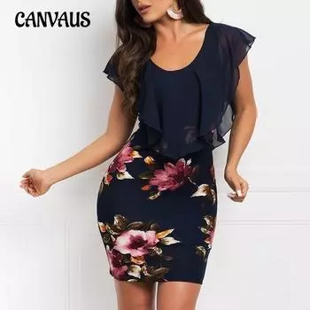 Летняя женская юбка с принтом, юбка с принтом, сексуальное платье с высокой талией и принтом, OL для поездок на работу 4XL белый